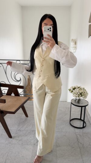 Ensemble blazer bouton doré [VERT]