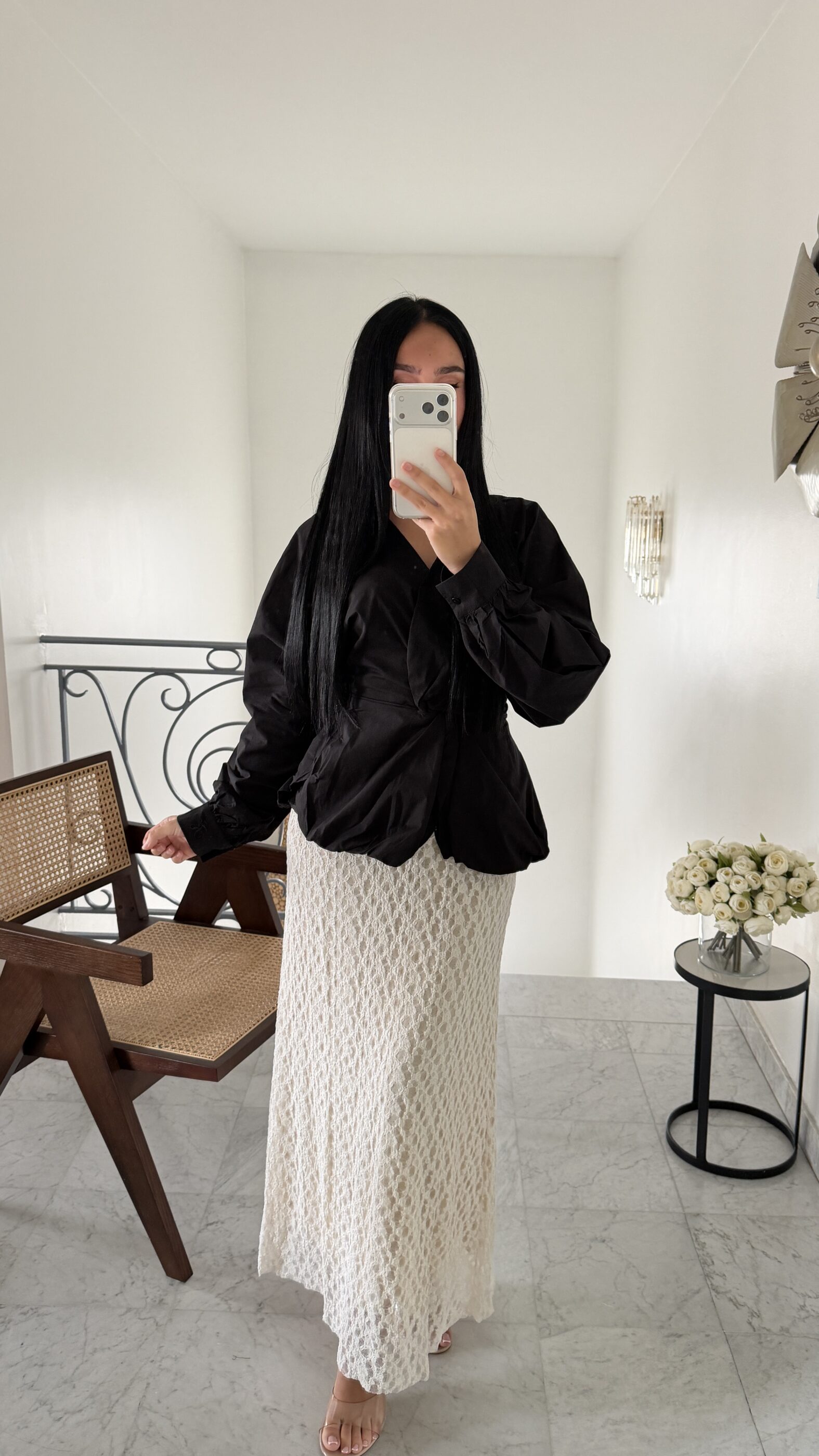 Jupe longue en dentelle ECRUE – Image 3