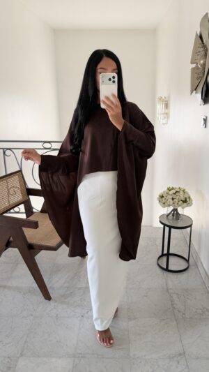 CREATION - Ensemble cape longue [MARRON]