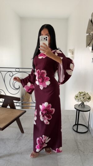 Robe longue florale [PRUNE]