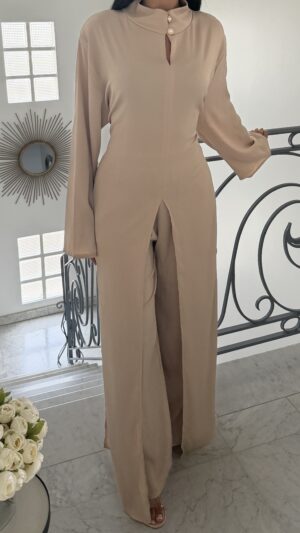 Ensemble asymétrique en satin  [BEIGE]