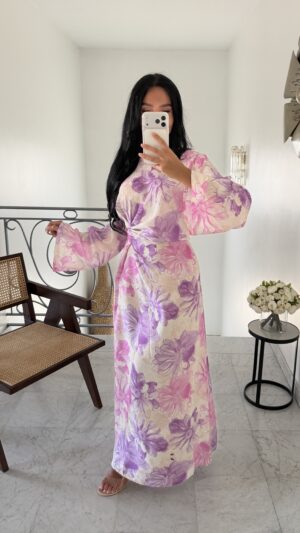 Robe longue florale [LILA]