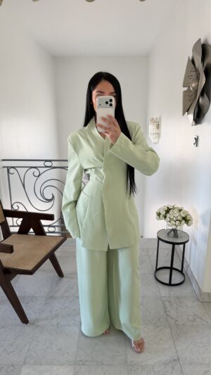 Ensemble blazer cintré au dos  [VERT]