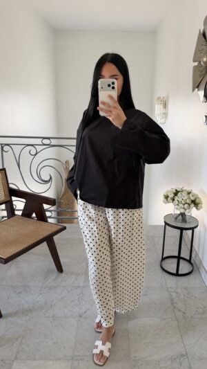 Pantalon petit pois [BLANC]
