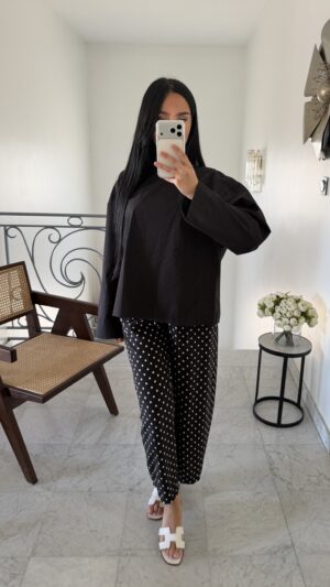 Pantalon petit pois [NOIR]