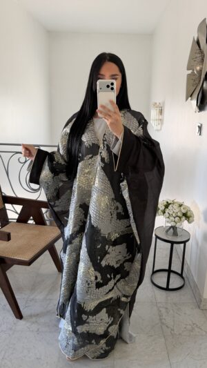 Ensemble kimono brocard Kuwaiti [GRIS]