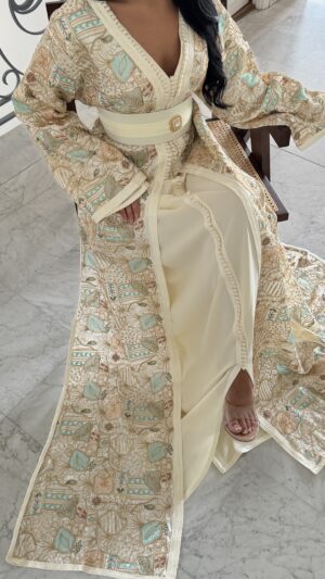 Caftan 2 pièces majestueux en saree [BALNC]