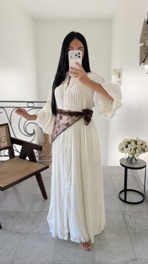 Robe longue manches bouffantes [BLANCHE]