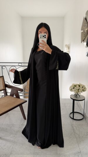 Kimono en mousseline détails aux manches [NOIR]