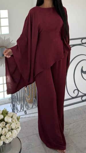 Ensemble effet cape lacets [BORDEAUX]