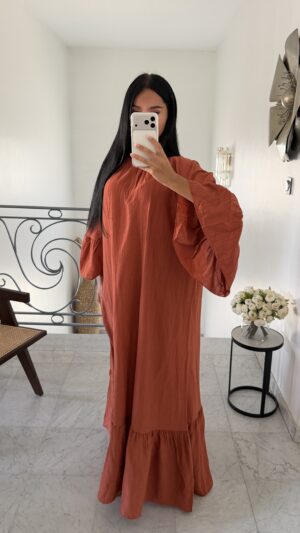 Robe longue volant [TERRACOTTA]