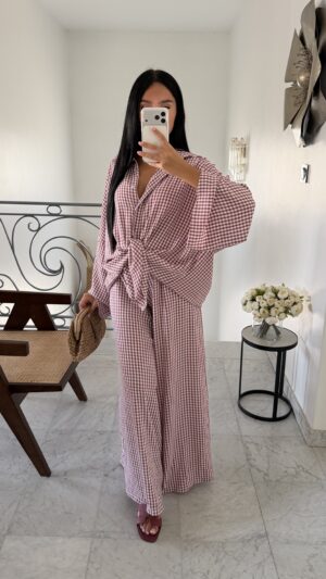 Ensemble vichy oversize [BORDEAUX]