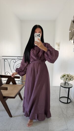 Robe longue bicolore [PRUNE]