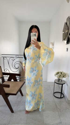 Robe longue florale [JAUNE]