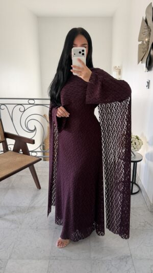 Robe cape en dentelle [PRUNE]