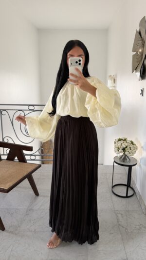 Blouse longue effet organza [JAUNE]