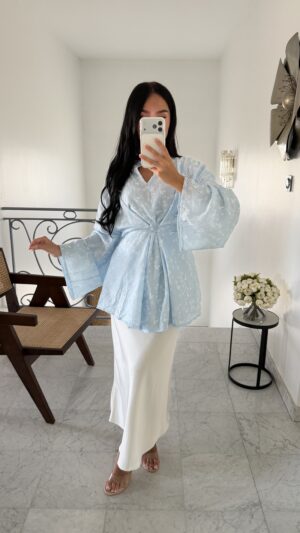 Blouse brodée [BLEU]