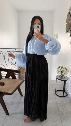 Blouse longue effet organza [BLEU]