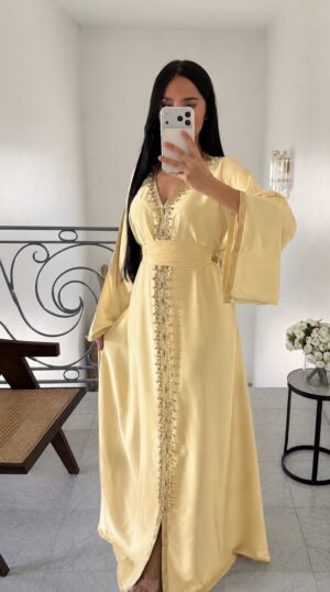 Caftan perlé [JAUNE]