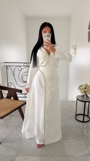 Création - Caftan portefeuille ajustable [BLANC]